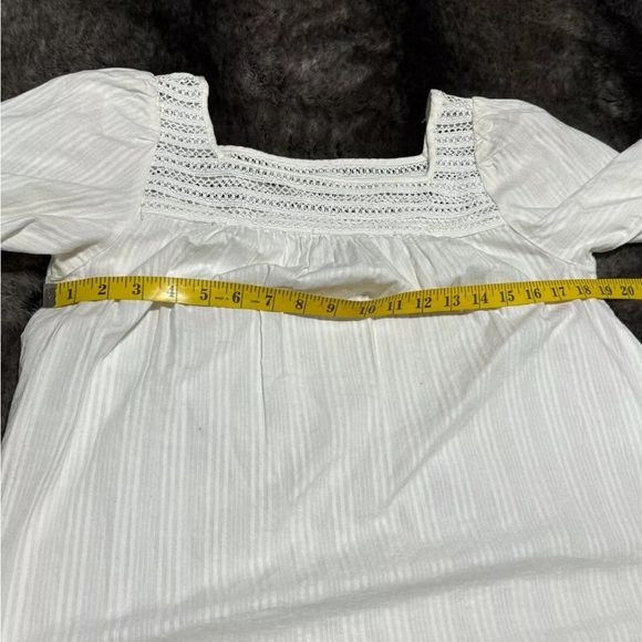 Gap Women S White Cotton Crochet Top Peasant Blouse - Picture 7 of 9